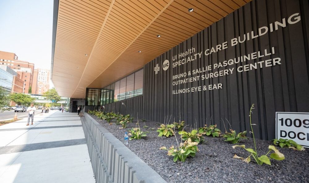 The exterior of the Specialty Care Building