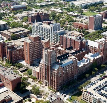 Aerial view of College of Medicine buildings (Photo: Brad Cavanaugh)
                  