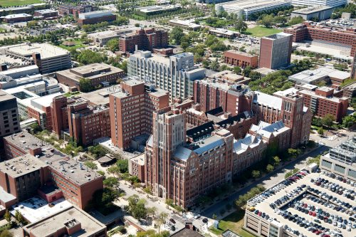 Aerial view of College of Medicine buildings (Photo: Brad Cavanaugh)