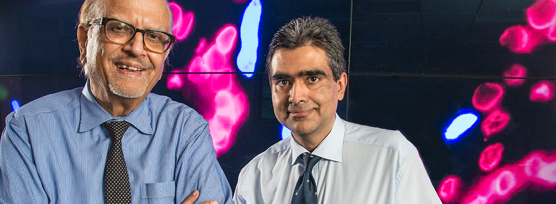 Pharmacology Department Head Asrar Malik (left) continues to recruit key faculty like Jalees Rehman (right) to advance the regenerative medicine program in Chicago, and to build upon many achievements, including being ranked 8th in the nation in the field of pharmacology based on NIH funding.