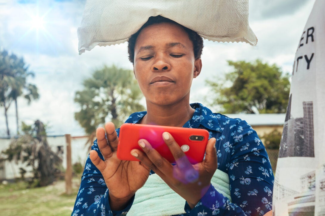 Women looking at her phone